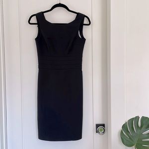 H&M tailored black midi dress, fully lined, sz 4 S like new